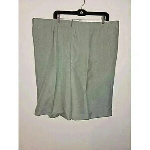 Men’s Bagazio Green 54”x11”Casual/Dress Pleated Cuffed Shorts Size 44
